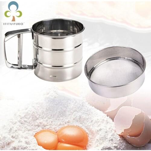 Portable Cake Net Sieve Flour Sieve Filter Sieve Hand-held Flour Sieve Hand-pressed Flour Sieve Baking Tool LXX