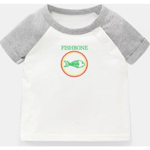 Fishbone Rock Band Bone Thugs N Harmony Design Newborn Baby T-shirts Toddler Graphic Raglan Color Short Sleeve Tee Tops