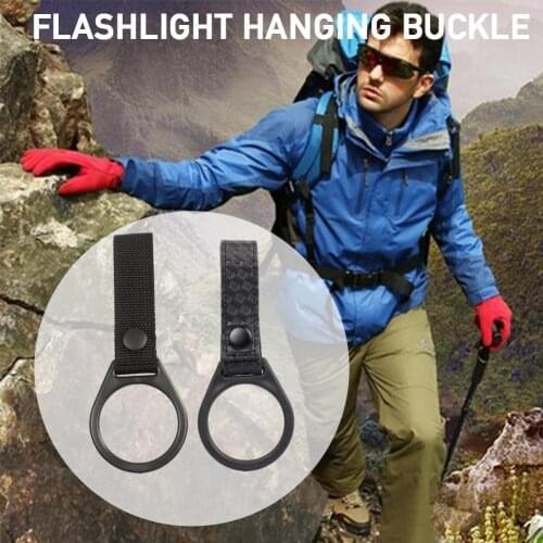 Slide-On Duty Belt Ring Holder For Maglite C Cell Ring Web Black Flashlight For Hunting Durable Metal B4O2