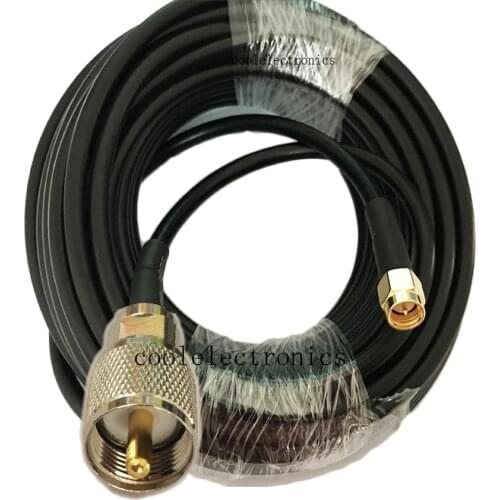 SMA Plug Male to Long UHF PL259 Male Connector for Antenna RG58 Coaxial Coax Cable 1/2/3/5/10/15/20/30m