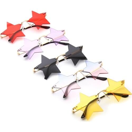 Vintage Decorative Sunglasses Women Star Rimless Mirror Men Frameless Trend Fashion Retro Sunglasses Eyewear Driver Goggles 2021