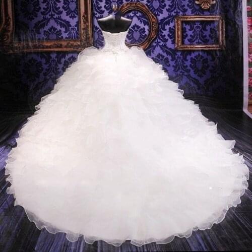 Wedding Dress New Luxury High-end Charm Custom Princess Dress Pearl Tube Top Big Tail Bridal