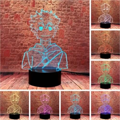Cool 3D Illusion LED Desk Nightlight Colorful Changing Lamp Haikyuu Anime action & toy figures Kids