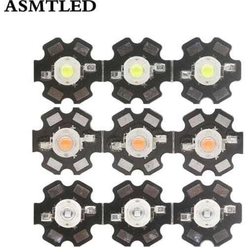 10-100-1000pcs 1W 3W Warm White/Royal Blue red/green/yellow Full Spectrum 660nm UV Violet RGB High Power LED Chip Light with PCB