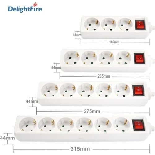 EU Power Strip 3/4/5/6 Outlet Extension Sockets EU Plug power Strip Wall Socket 1.5m Extension Cord Power Board Commercial