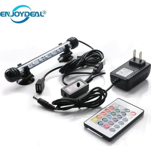 EU US Plug RGB Aquarium Fish Tank LED Tube Lamp Submersible Light Bulbs Tubes 5050 SMD Aquarium Lighting With Wireless Remote Y7