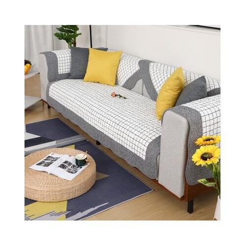 Four seasons universal cotton sofa cushion, fabric printed non-slip cotton sofa towel