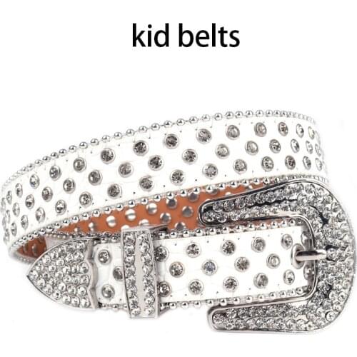 Western Kids Rhinestones Belt Boys And Girls Crystal Studded Waistband Adjustable Waist Strap Belt For Jeans Clothing Decoration