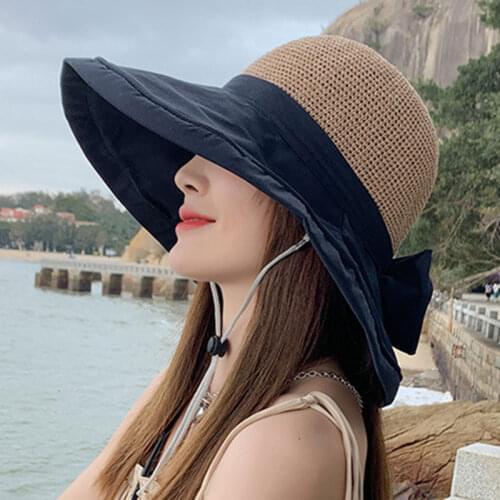 Sun Hats Foldable Big Eaves Sunscreen Temperament Fisherman Hat for Women Spring and Summer Health99