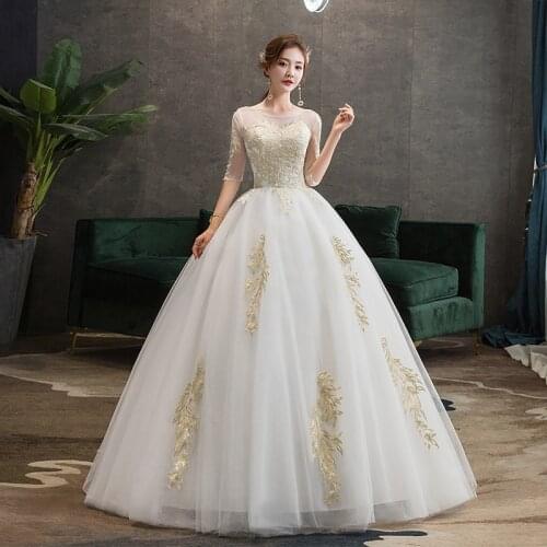 Wedding Dress Female 2020 New Bride Dreamy Luxury Dress Ball Gowns Lace Up Embroiery Plus Size Wedding Dresses
