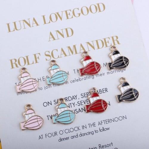 10pcs Quality Colourful Zinc Alloy Submarine Enamel Charm Metal Pendant for Earring Necklace Bracelet Making DIY Jewelry Finding