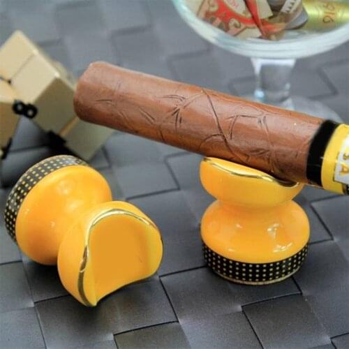 2pcs/lot Pocket Cigar Ashtray Holder 2 pcs Portable Ceramic Cigar Holder Stand Smoking Rest Travel Cigarette Ashtray Cigars