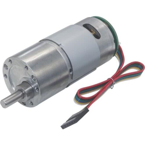 37mm Diameter Helical Pinion Gearbox Silent Metal Geared Motor High Torque DC12V 24V Micro Gear Motor With Encoder