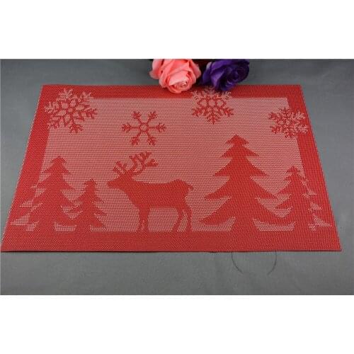 4pcs/lot High Quality placemat pvc placemat western pad dining table mat jacquard christmas series JI 0818