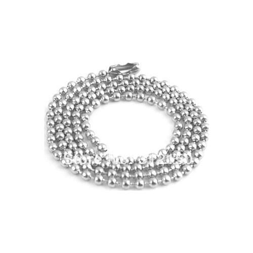 50pcs 2.4 mmx500mm stainless steel Ball Beads Necklace Chain free shipping Stainless Steel Ball Chain