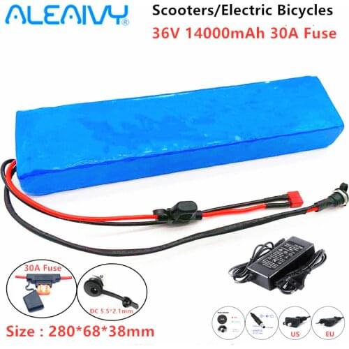 36V 14Ah E-bike Battery Battery Pack 18650 lithium Battery Pack 600W electric bicycles 36V 14000mAh With 30A Fuse And Charger