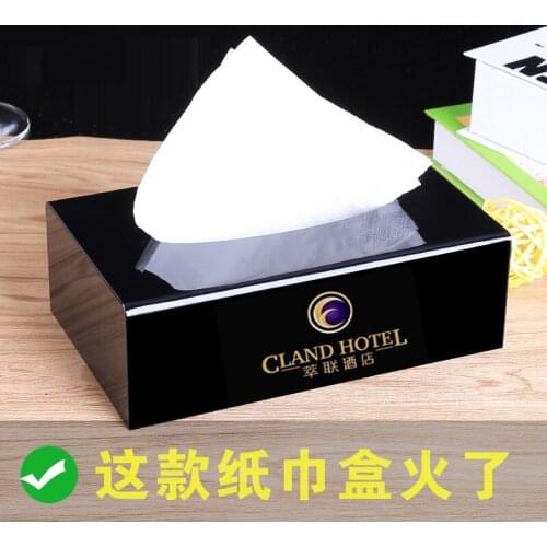 Acrylic tissue box hotel hotel ktv drawer box rectangular simple napkin drawer box customizable logo printing