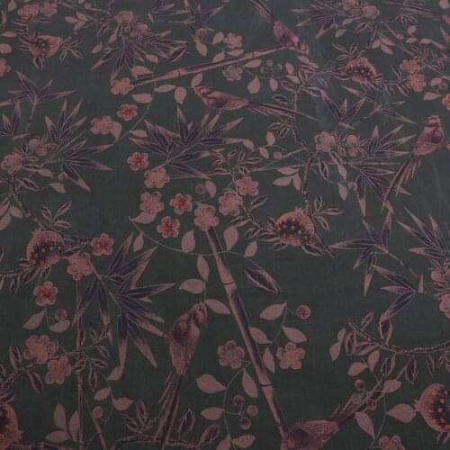 Authentic shunde blockbuster mulberry silk fabrics magpie flowers play spun silk silk plain gambiered clothing fabrics