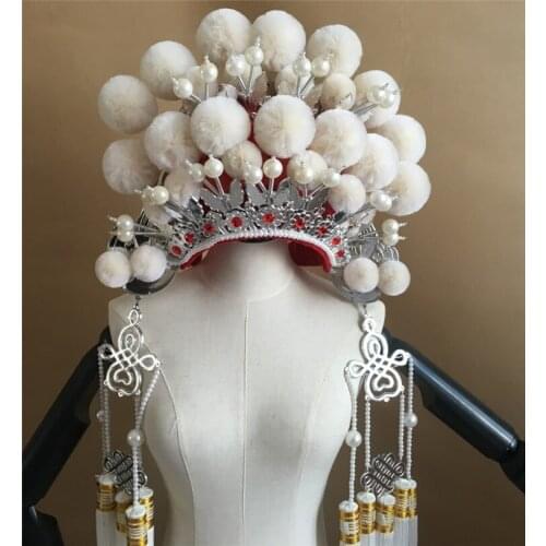 Drama Activities Opera Hat Helmet Bride Headdress China Opera Cosplay Accessories Photograph Studio Supplies Bride Hat
