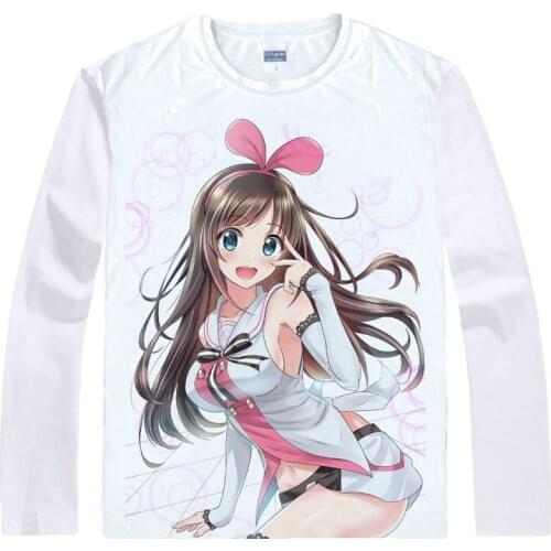 YouTuber Kizuna AI T-Shirts Multi-style Long Sleeve Shirts Japanese Virtual YouTuber Kizuna AI Kaguya Luna Cosplay Shirt