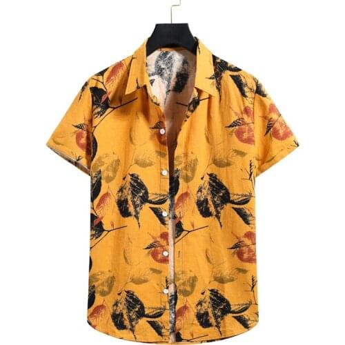 Summer Men Hawaiian Shirt Floral Print Beach Shirts Street Wear Harajuku Casual Short Sleeve Shirt Men Camisa Hawaiana Hombre