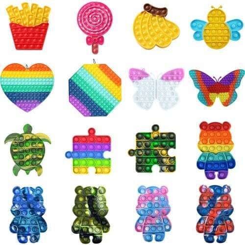 Sensory Toy Autism Special Stress Reliever Kids Adults Squeezing Toy Bear Push Bubble Stress Relief Educational Toy