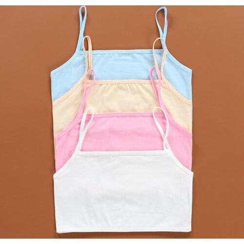 3PCS Girls Training Bra 8-13 Years Old Children Bras Condole Belt Vest Young Kids Bra Camisole for Child Cotton 10 Underwear