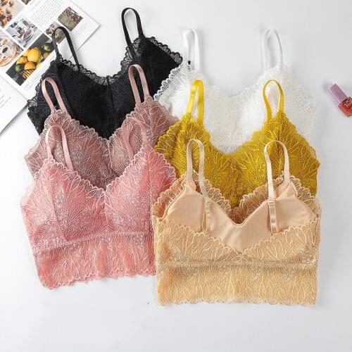 Lace Strapless Bra Underwear Womens Breathable Sexy No Steel Ring Gathered Wrap-Around Lingerie Vest Bralette Top Push Upp
