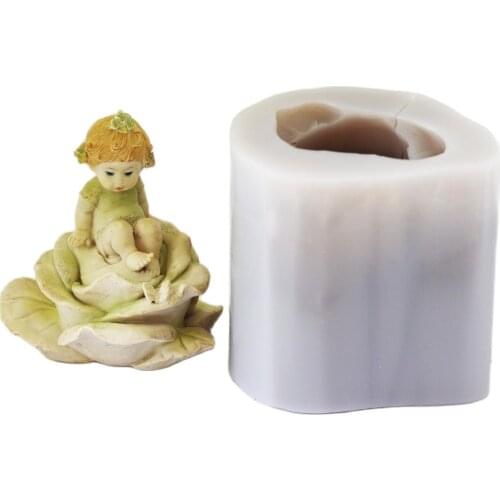 LXYY 3D Rose Girl Silicone Mould Girl Statue Sugar Art Mold Manual DIY Candle Moulds