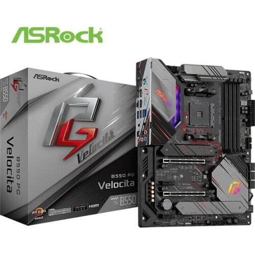 New ASROCK B550 PG Velocita ATX AMD B550 DDR4 128GB M.2 USB3.2 Socket AM4 Motherboard