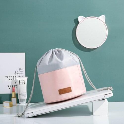 Multifunctional Cylindrical Makeup Bag Large-capacity Portable Storage Bag Drawstring Travel Household Cosmetic Bag Wholesale