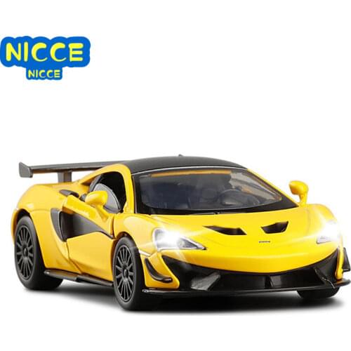 Nicce 1:32 Alloy Diecast McLaren 570S Super Sports Car Model Pull Back Door Open WIth Sound and Light Racing Toys Vehicle V215