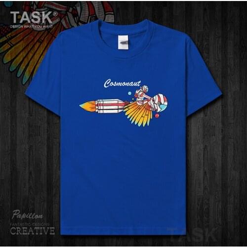 Men t shirt cartoon illustration astronaut funny printed short sleeve clothes cotton graphic Tees casaul Streetwear tops 10 0002