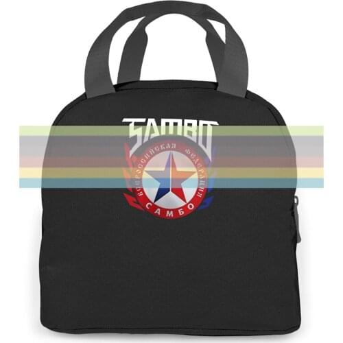 Russian Wrestling Sambo Federation Fedor Martial Black Cheap Sale women men Portable insulated lunch bag adult