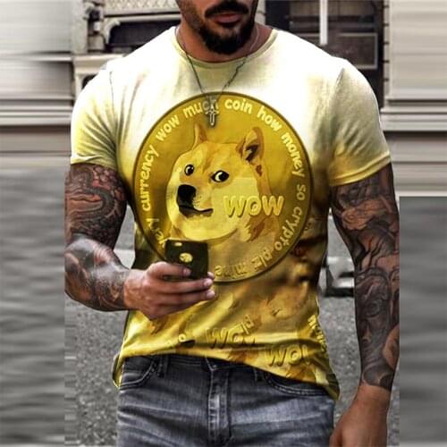 2021 New Summer Mens Clothing Fashion Streetwear Funny Dog Printing Short Sleeve T Shirt Men Daily Casual Slim O-Neck Tee Shirts
