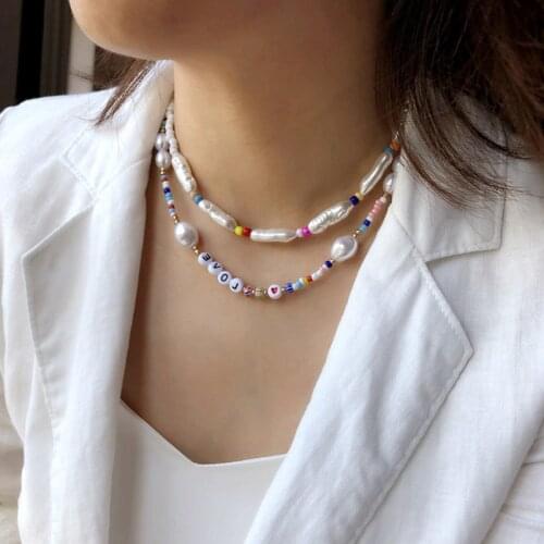 Irregular Pearl Bohemian Necklaces For Women Adjustable Neck Chain Boho Choker Necklace Jewelry Summer Beach Accessories Gifts