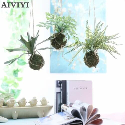 Fern Foam Hanging Ball Indoor Simulation Fern Aerial Type Hanging Ceiling Decoration Plant Wall View Home Floral Wall Hanging