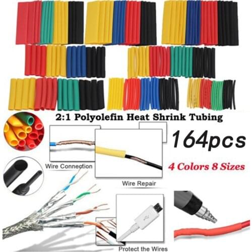 164PCS polychromatic environmental insulated thermal shrinkable tube flame retardant thermal shrinkable tube