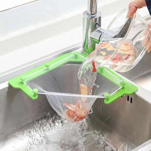 Practical Multifunctional Triangle Drainage Rack Basket Special Filter Leftovers Soup Water Filter Sink Vegetable Filter Bag