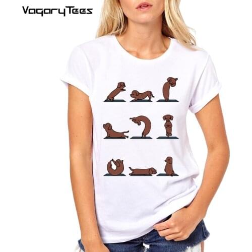 Kawaii Animal Cute Pug Chihuahua/Dachshund/Husky Print T Shirt Women Funny T-shirt Homme O Neck Harajuku Tops Camisa Masculina