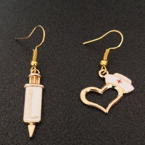 2019 Medicine-Syringe-Stethoscope Earrings Charms Nurse Pendant Women Doctor-Physicians-Graduation Drop Earrings Jewelry