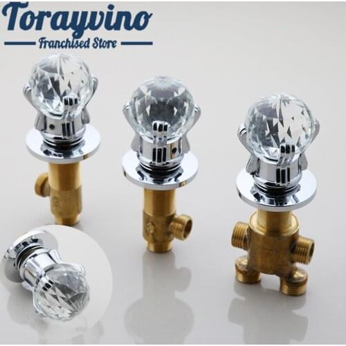 Bathroom basin Faucets Control Valve Brass Diamond Mixer Switch three handle taps Valve Mixer Mixer deck mounted Shower Switch