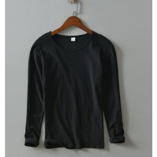 Pure cotton long-sleeved autumn and spring brand t shirts men fashion casual t shirt for men comfortable t-shirt mens chemise