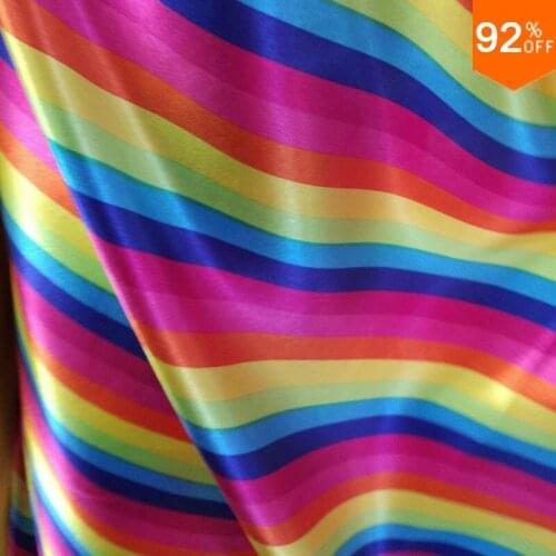 Rainbow queen fabric polyster dress material sewing fabric for curtain for linning bed cover of decorate Rainbow designer