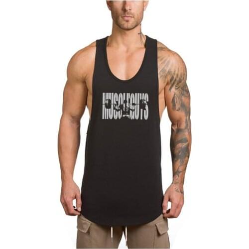 Workout Brand Gyms Clothing Brand Singlet Vest Canotte Bodybuilding Stringer Tank Top Men Fitness Muscle Guys Sleeveless Shirt