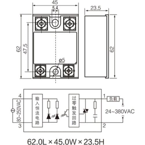 50pcs/lot SSR -40AA 40A Solid State Relay AC Control AC-AC Solid State Relay