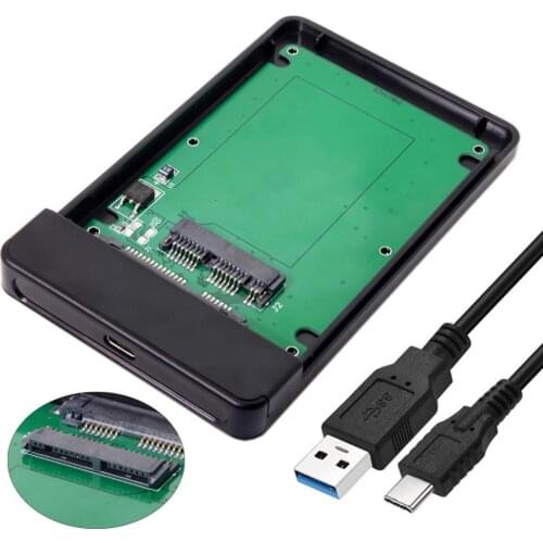 USB 3.1 Type-C USB-C to 1.8 inch Micro SATA 16pin 7+9 SSD to External Hard disk Enclosure