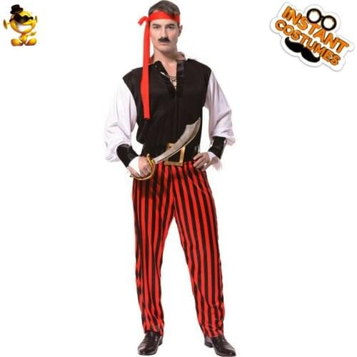 Adult Mens Pirate Costume Role Play Halloween Party Cosplay Pirate Outfits Fancy Dress Pirate Suits