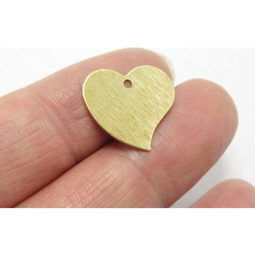 Brass heart pendant 16.7x15.3x0.6mm Textured brass earrings charm findings -20pcs R1191