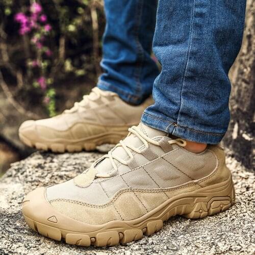 2021 Spring Autumn Men Casual Shoes Army Military Tactical Footwear Leather Outdoor Antiskid Male Flats High Quality Hot Sale